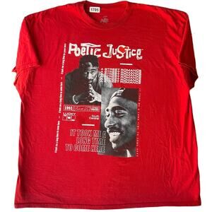POETIC JUSTICE Men’s Short Sleeve T-shirt size 2XL, Red, A Street Romance